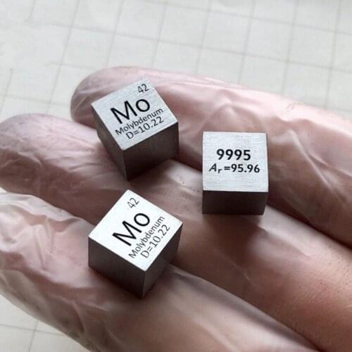 5pc 99.95% High Purity Molybdenum Mo 10.5g Carved Element Periodic Table 10mm Cube