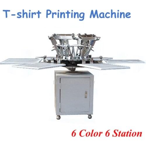 6 Color 6 Station T-shirt Screen Printing Machine Comes with Base Good Quality Printer