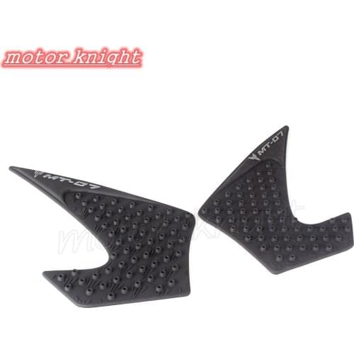 Balack Tank Traction Side Pad Gas Fuel Knee Grip Decal For YZF MT-07 2013 2014 2015 2016