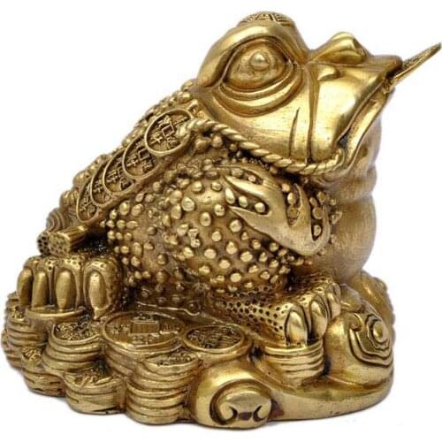 A large brass Zhaocai toad Home Furnishing evil simple modern animal ornaments Wang town house blessed Antique City