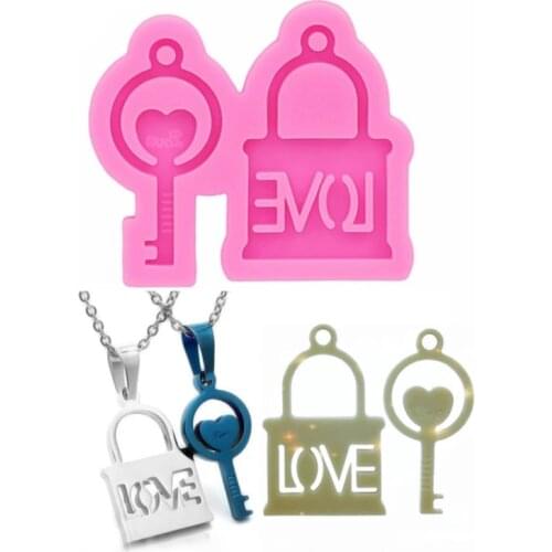 LOVE Keychain Shape Epoxy Resin Mold Key Chain Pendants Silicone Mould DIY Crafts Decorations Casting Tools