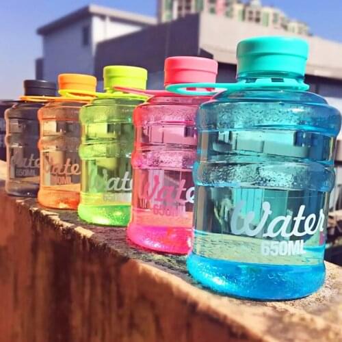 Mineral Water Bottle 650ml 2PCS/LOT Pure Water Bucket Camping Clear Outdoor Sports bpa Free Botella Plegable Drink Bottles