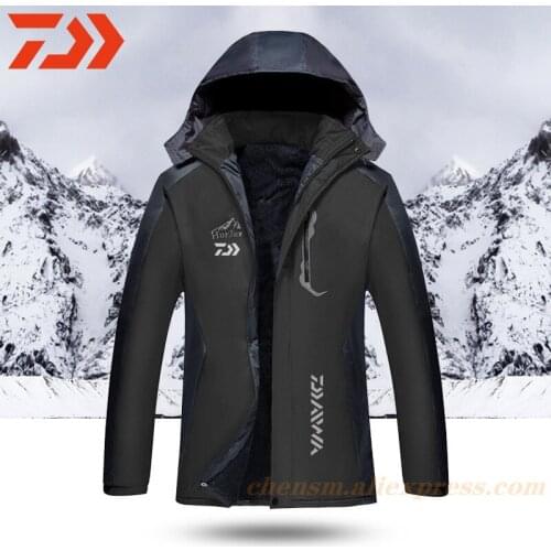 Daiwa New Fishing Shirts Winter Windproof Outdoor Sport Thick Fleece Camping Fishing Jacket Quick Dry Fishing Clothes