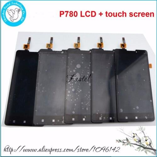 HKFASTEL 100% Original LCD For Lenovo P780 New Full Complete LCD Display+Touchscreen Digitizer +Tools