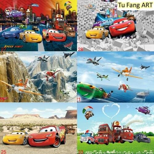 Disney Canvas Painting Posters and Prints Cartoon Lightning McQueen Racing Cars Wall Art Room Decor Pictures for Home Decoration