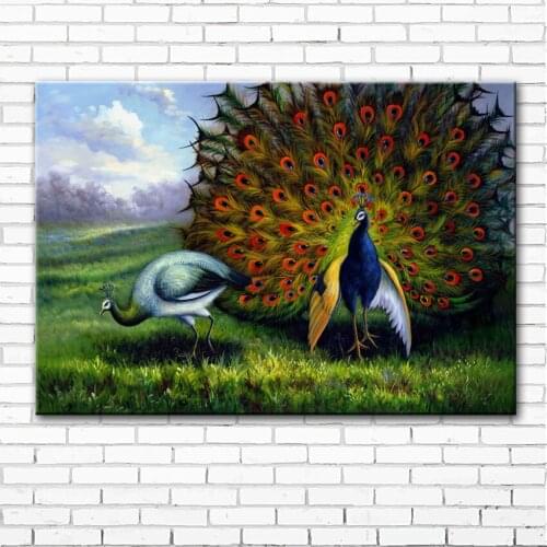 Classical animal peacock landscape canvas printings oil painting printed on canvas home wall art decoration picture no frame