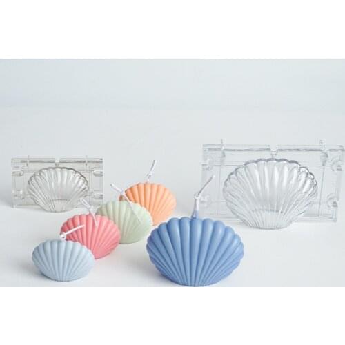 Hot New DIY Handmade Crafts Candle Mold Aroma Large Three-dimensional Scallop Shell Plastic Acrylic Mould Candle Making Molds