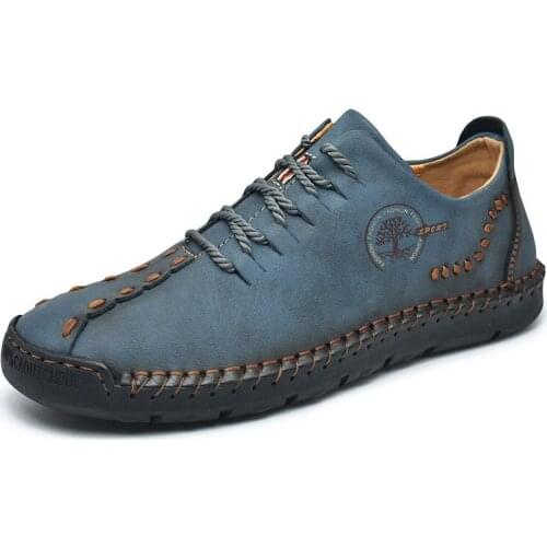 Handmade Casual Leather Men Shoe Driving Quality Split Leather Shoes Men Loafers Hot Sale Moccasins Tooling Shoes Plus Size