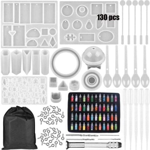 Silicone DIY Jewelry Mold Set Pendant Mould Making Craft Kit Resin Casting Molds for Jewelry Making DIY Earring Findings