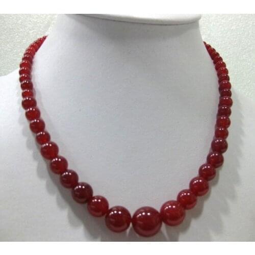 Charming 6-14mm red natural stone necklace