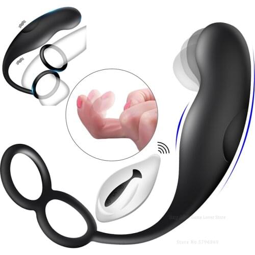 Finger Pull Vibrator Anal Plug Scrotum Stimulate Delayed Ejaculation Male Prostate Massager Buttplug Sex Toys For Men Cock Ring