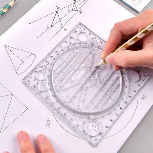 Plastic Useful School Supplies Geometric Ruler Lightweight Craft Ruler Precision Scale for Mathematics