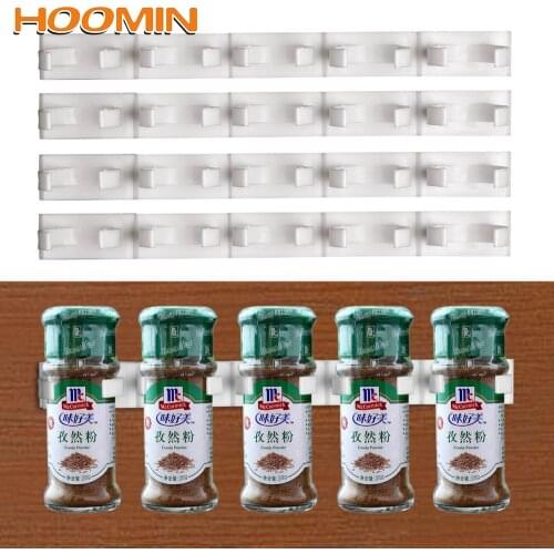 Store Home Kitchen Organizer Spice Rack Gripper Seasoning Carrier Bottle Storage Holder 2pcs 4pcs Cabinet Clip Shelf Racks