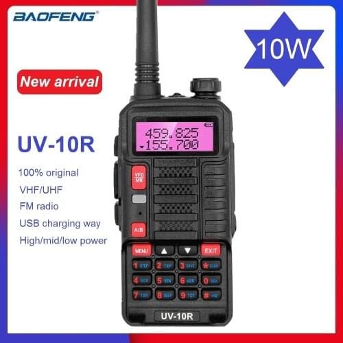 2020 New BAOFENG UV-10R 10W Powerful Walkie Talkies Update UV-5R Radio Transceiver VHF/UHF BF UV10R USB Charging 2 Way Ham Radio