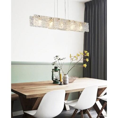 Postmodern minimalist light luxury restaurant chandelier Nordic personality creative window bar exhibition hall glass