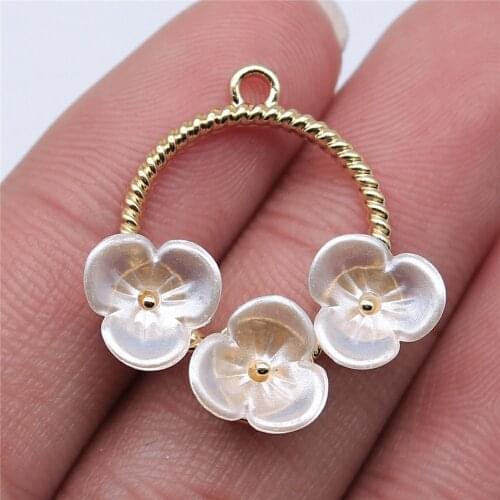10pcs 26x25mm KC Gold Plated Wreath Charm Pendant For Earring Making Earring Accessories