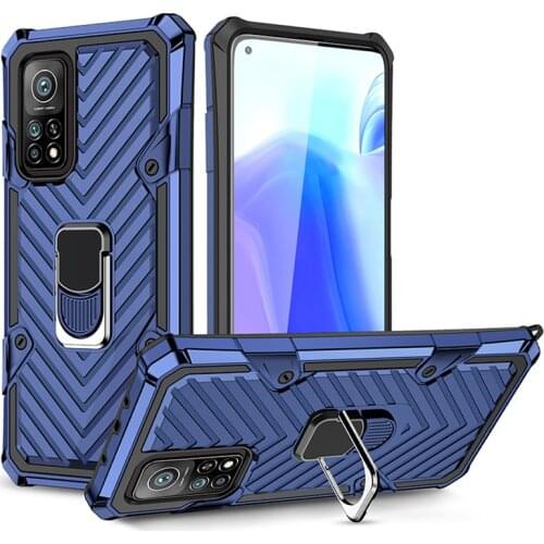 MI 10T Bumper Armor Shockproof Case For Xiaomi 10T 10 T Pro Metal Ring Car Magnetic Stand Back Phone Cover for Mi 10T Coques