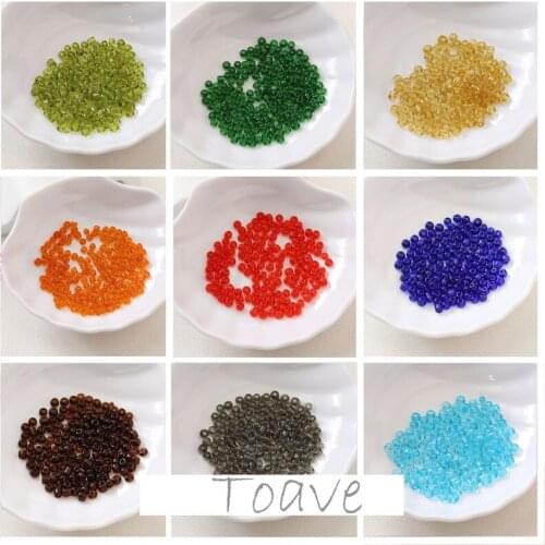 Transparent Pure Color Glass 4mm Rice Beads diy Color Beaded Bracelet Necklace Material Accessories