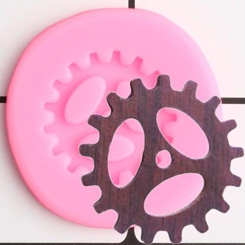 Gear Border Silicone Molds Steampunk Cupcake Topper Fondant Cake Decorating Tools Baby Birthday Candy Chocolate Gumpaste Moulds