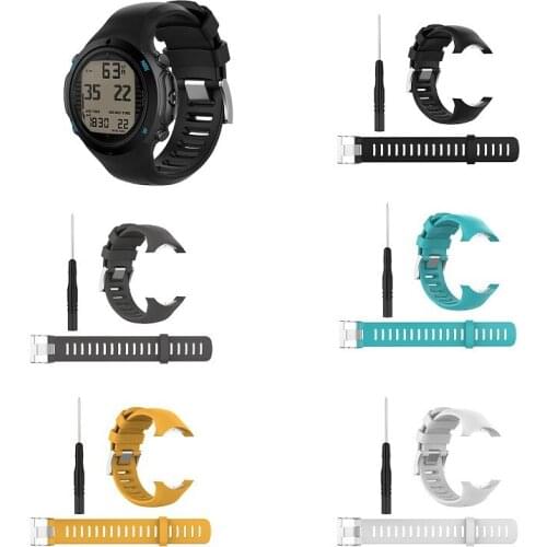 Silicone Watch Band Strap Sport Soft Diving Rubber Clock Watchbands Wrist Strap Buckle for SUUNTO D6 Dive/D6I NOVO/D6I ZULU
