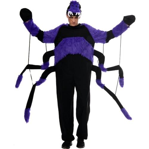 Snailify Adult Spider Costume Men Furry Spider Costume Halloween Costume For Carnival Purim Wear