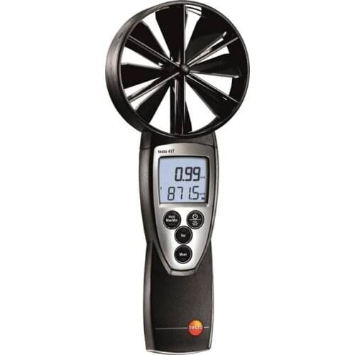Testo 417 Air Flow Meter 0560 4170 Compact Vane Anemometer With Integrated 100 mm Vane