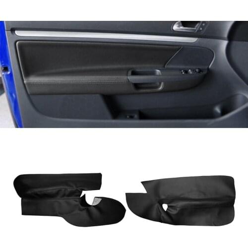 ONLY 3 Doors Car Soft Leather Door Armrest Panel Cover For VW Golf 5 MK5 2005 - 2009 2010 Door Armrest Panel Cover Sticker Trim