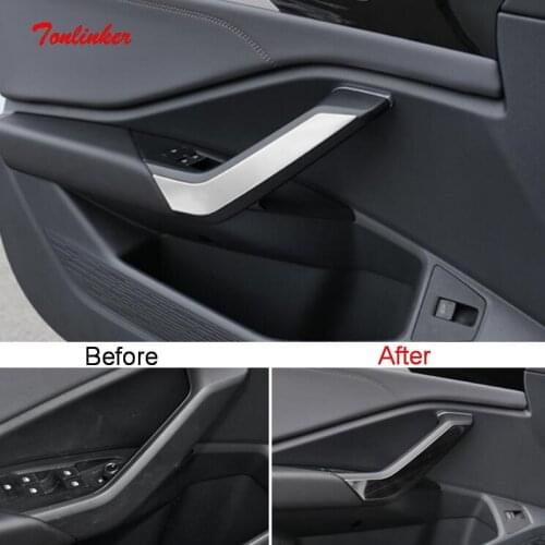 Tonlinker Interior Door Handle Cover Stickers for Volkswagen Jetta MK7 2019-20 Car Styling 4 PCS Stainless steel Cover Stickers