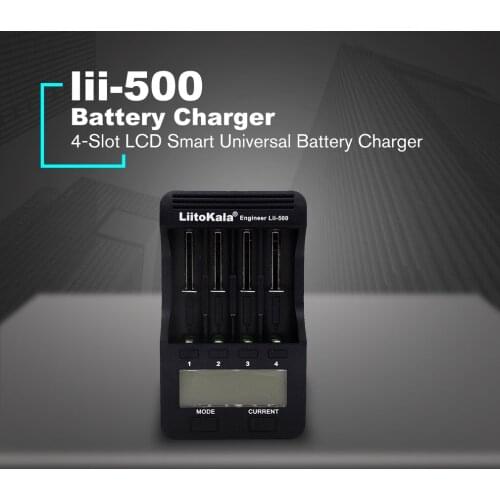 Liitokala Lii-500 18650 LCD Display Charger 26650 21700 14500 10440 4 Slots NiMH li-ion Smart Universal Battery Charger