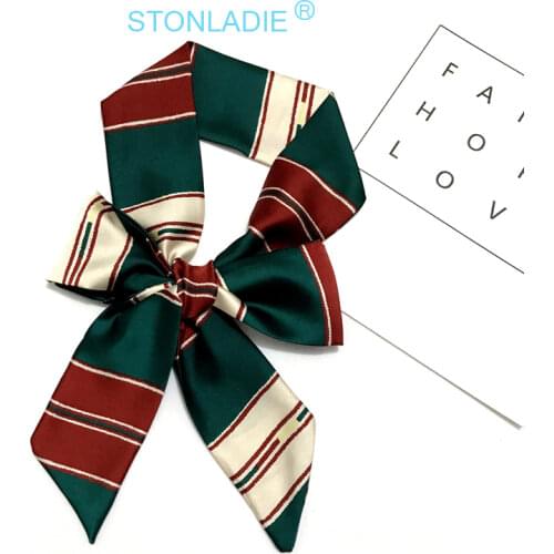 Spring Autumn Japanese scarf Double-sided printing Imitation Silk Neckerchief For Women Travel Hat Decoration Long belt scarfs