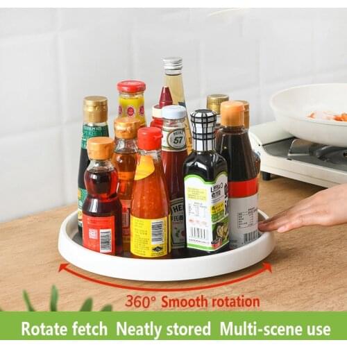 Kitchen bottle and jar rotating round shelf Condiment storage rack Cosmetic storage rack Multifunctional desktop storage box