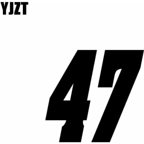 YJZT 15CM*14CM lucky Number 47 Vinyl Car-styling Decor Decal Car Sticker Black Silver Accessories C11-0910