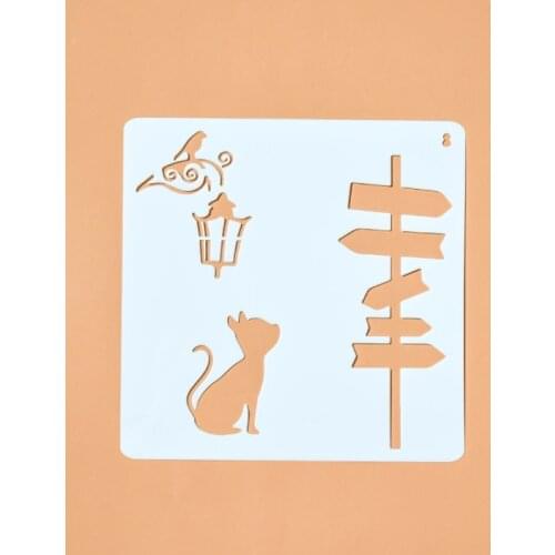 13*13 Cat pvc Layering Stencils for DIY Scrapbooking/photo album Decorative Embossing DIY Paper Cards Crafts