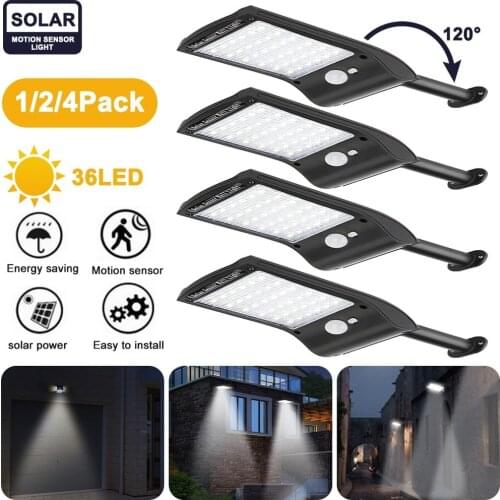 36 LED Wireless Solar Light Outdoor Decor Waterproof PIR Motion Sensor LED Solar Wall Lamp for Outdoor Yard Garden Lamps