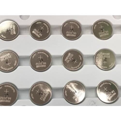 5pcs/lot Maxell ML2032 2032 3V Rechargeable lithium button battery button coin batteries cell (ML2032)