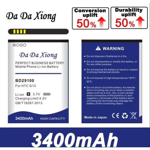Da Da Xiong 3300mAh BD29100 Phone Battery for HTC G13 Wildfire S A510e A510C T9292 HD3 HD3s HD7 PG76100 T9292