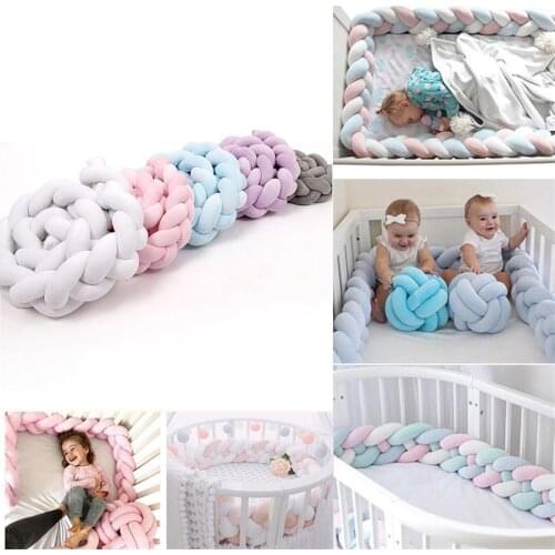 1M/2M/3M Handmade Braid Weaving Nodic Knot Newborn Bed Bumper Long Knotted Braid Ledikant Bumper Baby Crib Bumper Room Decor New