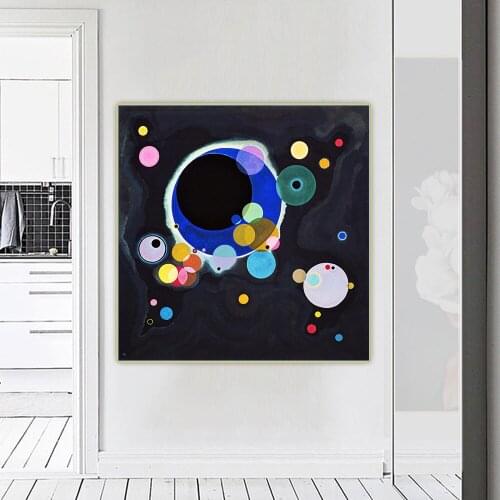 Citon Wassily Kandinsky《Several circles》Canvas Art Oil Painting Artwork Poster Picture Wall Background Decorations Home Decor