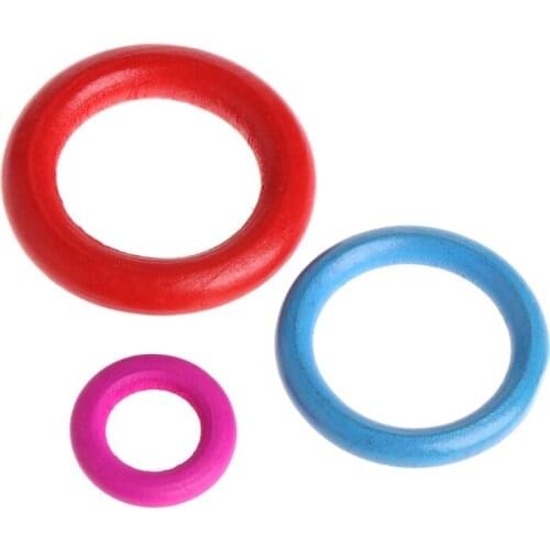 10 Pcs/Bag Wood Rings Parrot Toys Accessories Colorful Random Color DIY Ornament