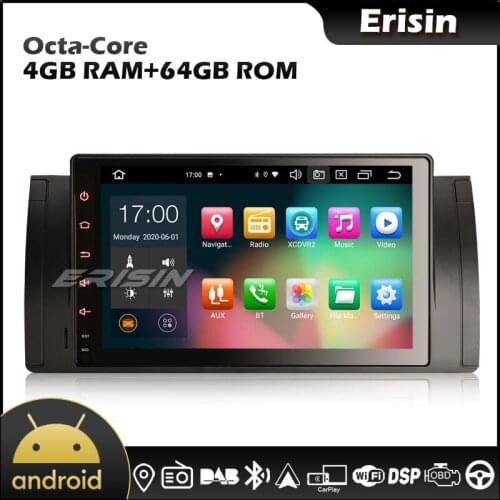 Erisin 8102 9" Android 10.0 Autoradio DSP CarPlay & Auto GPS TPMS 4G DAB Car Stereo for BMW 5 Series E39 E53 X5 M5