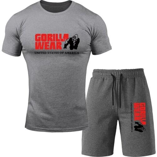 Mens Gorilla wearing Print Tees summer new cotton o neck short sleeve t shirt men fashion trends fitness tshirt free shipping