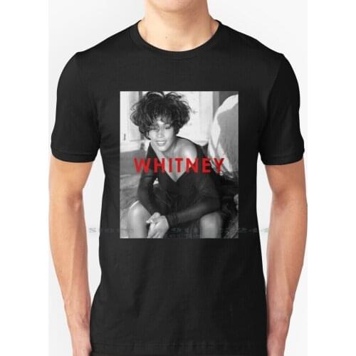 Whitney Houston Official B&w Photo Red Title T Shirt 100% Pure Cotton Houston Whitney Daughter Father Young Red Baby Daddy