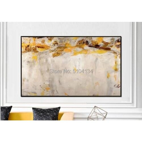 Hot art Hand painted Abstract yellow Oil Paintings Abstract canvas Oil Painting wall painting for Living Room home Decoration