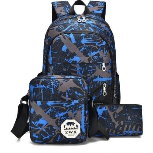 Women Canvas 3Pcs/set School Backpacks College Schoolbag Fashion Plecak for Teenager Girl And Boys Rucksack Moclila Shoulder Bag