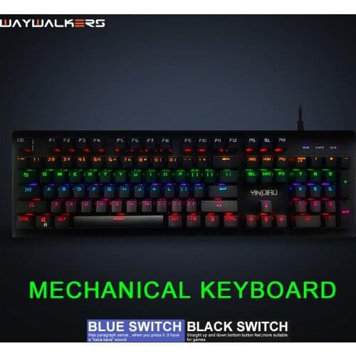 Gaming Mechanical Keyboard Blue Switch USB Mix Backlit Wired Keyboards 104 Anti-Ghosting For Game Laptop PC Russian US Computer