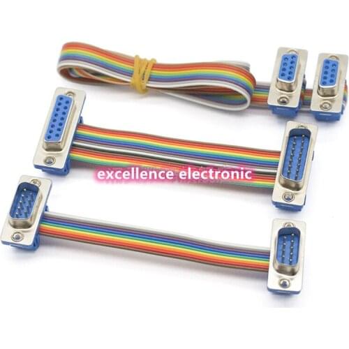 1pcs D-SUB DIDC 9 15 25 37Pin DB9 DB15 DB25 DB37 Male Female Cable D-SUD serial port connector adapter RS232 COM Extension Cable