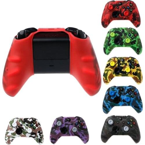 Camouflage Silicone Gamepad Cover + 2 Joystick for xbox one X S Controller P9YE