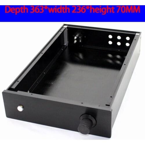 KYYSLB 363*236*70MM CJ0003-WA3 All Aluminum Amplifier Chassis Box House DIY Enclosure with Feet Knob Amplifier Case Shell