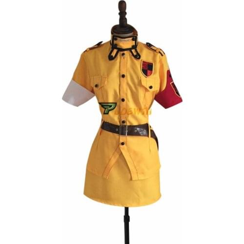 Anime Hellsing Seras Victoria Yellow Uniform Cosplay Costume with Socks Custom Made Any Size
