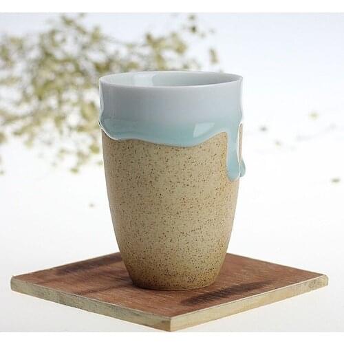 Creative ceramic cups teacup flow glaze cup couple cup ice cream cups mugs teacup Onsale